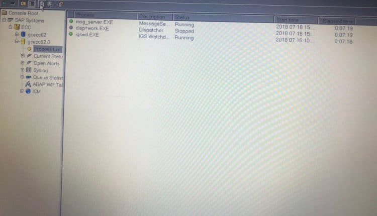 I am getting error disp+wrkprocess get stopped
