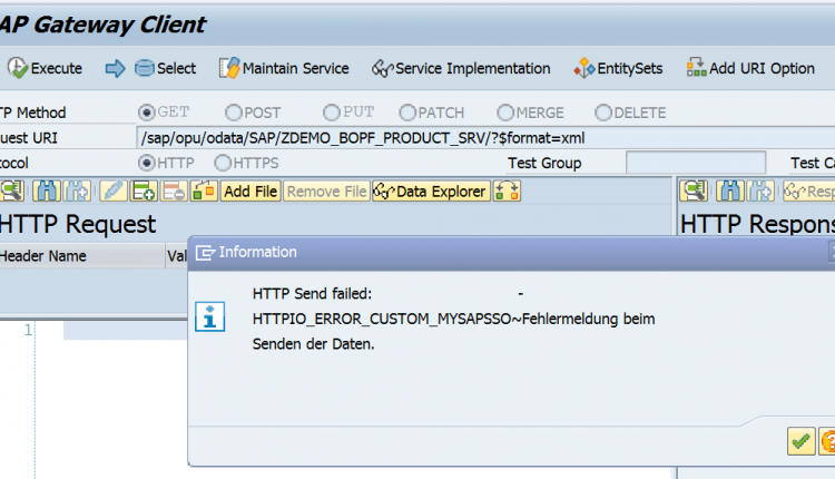 SSO problem with the SAP Gateway Client